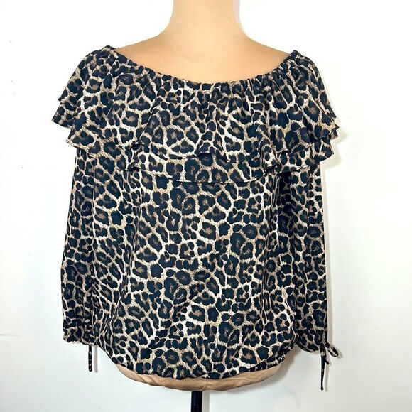 Michael Kors cheetah leopard print shirt size small - Picture 1 of 10